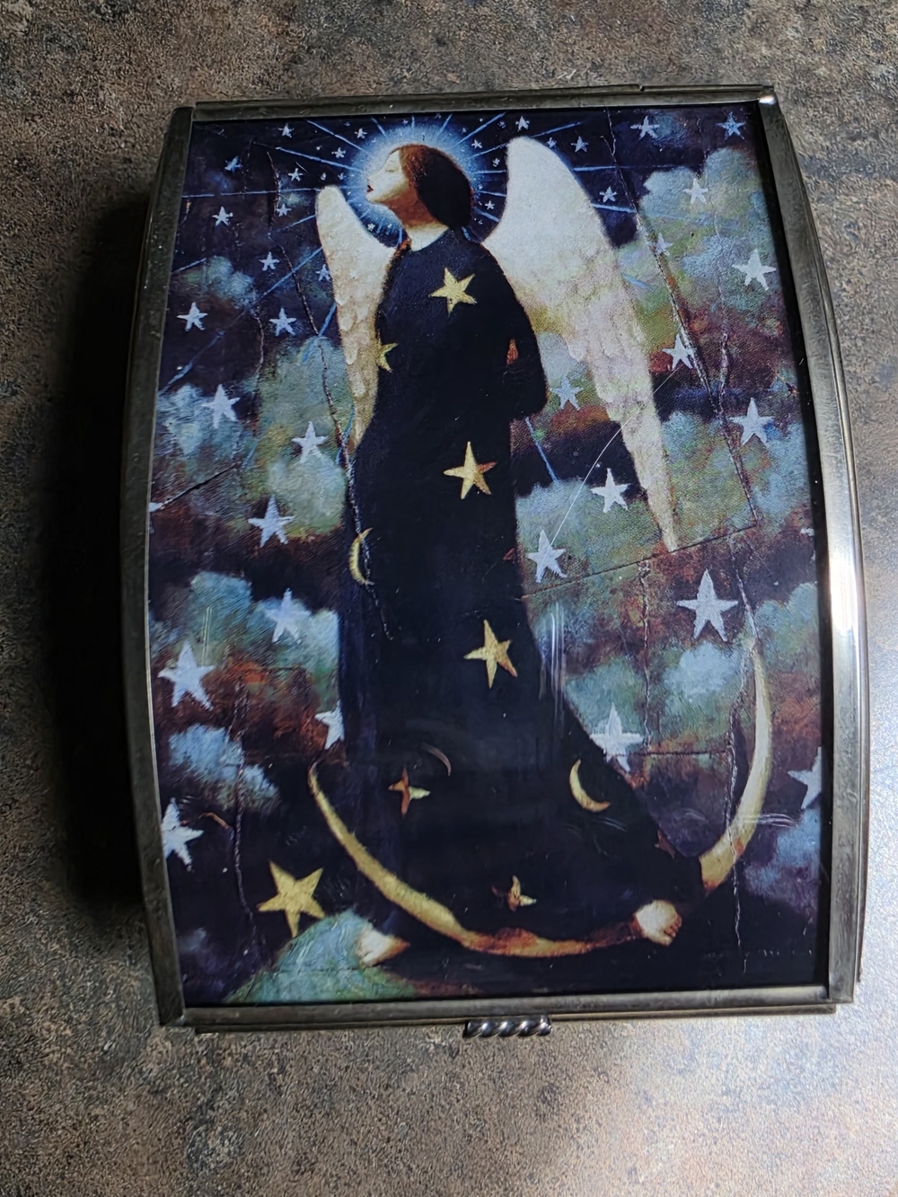 Steve Mackey Vintage Angel Star Celestial Musical Trinket Box